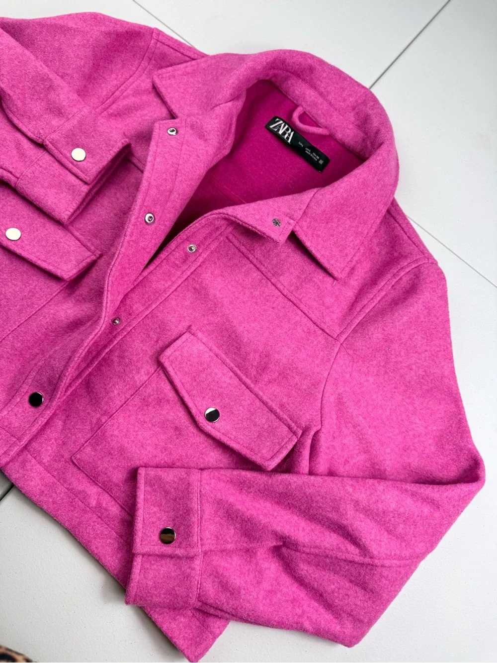 Zara barbie Pink Cropped Jacket